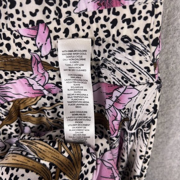 WHBM Maxi Dress Women's M Multicolor Leopard Floral Sleeveless Tie Waist Stretch - Picture 7 of 8